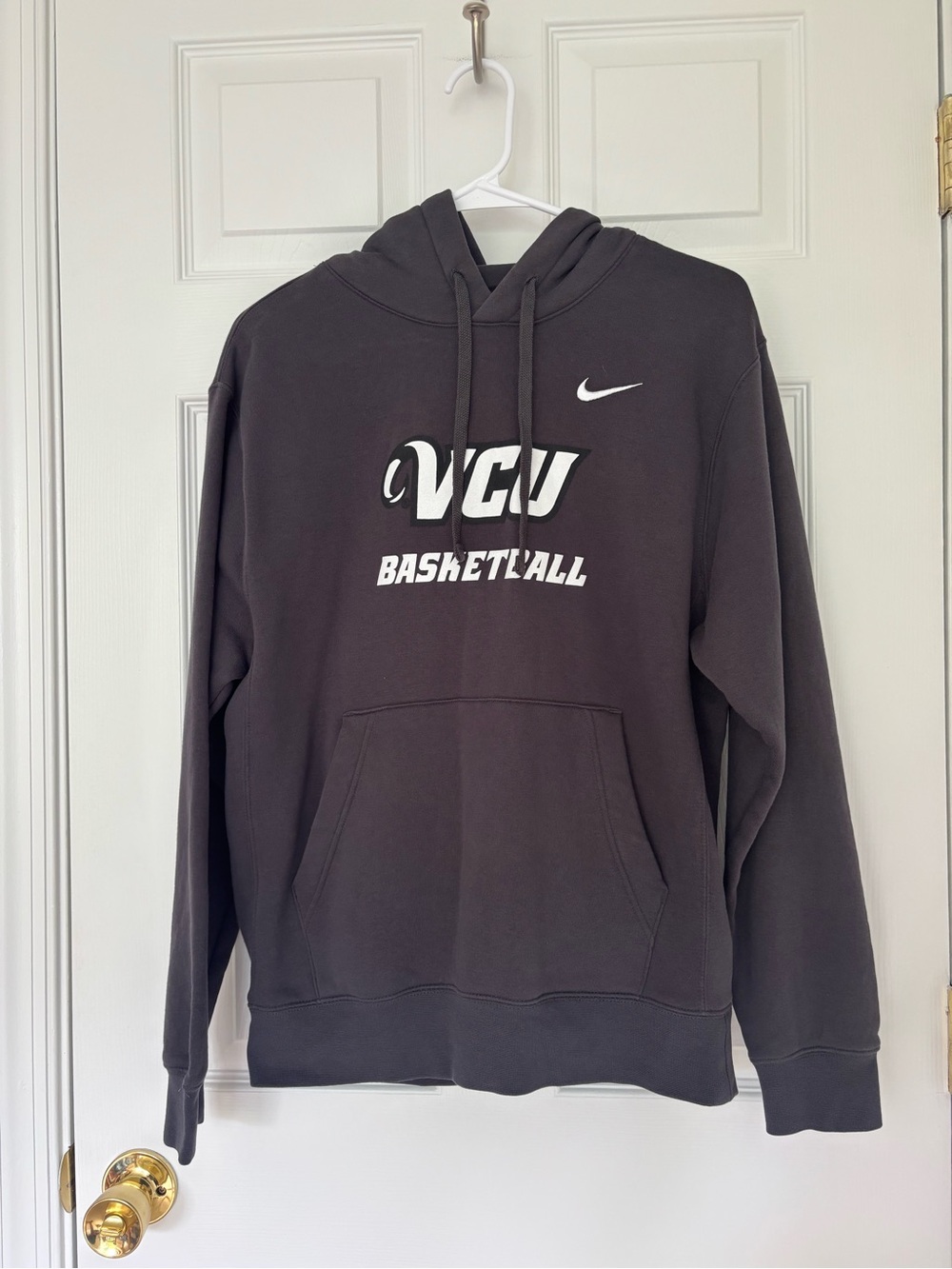 Nike Men's Crewneck Hoodie in Dark Gray with White VCU Basketball Logo